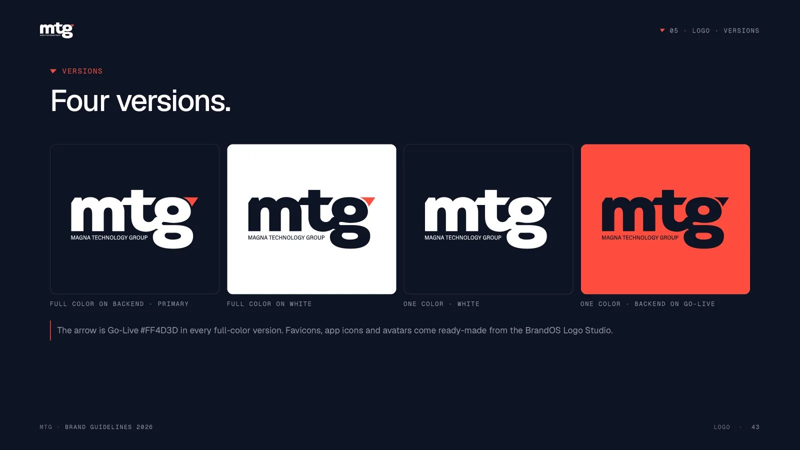 Four logo versions